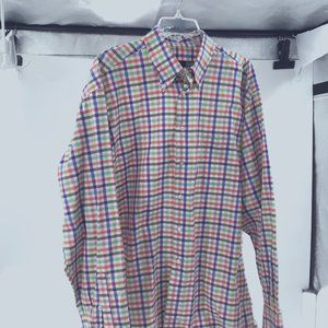St. Croix, Italian Made, cotton Mens XL Checkered rainbow design